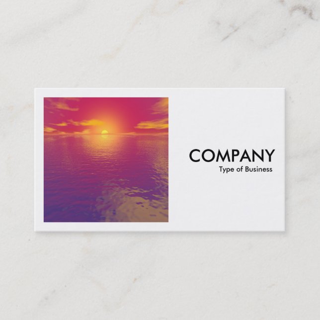 Carte De Visite Photo carré (v2) - coucher du soleil (Devant)