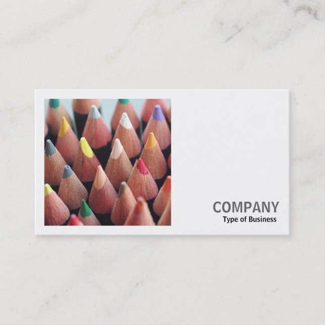 Carte De Visite Photo carré (v2) - Crayons de couleurs (Devant)