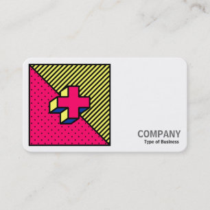 Carte De Visite Photo carré (v2) - Croix de style Neo-Memphis