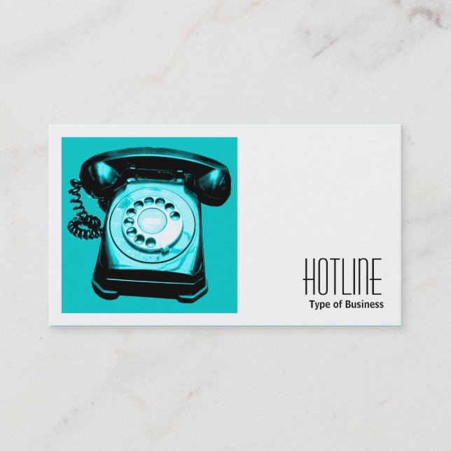 Carte De Visite Photo carré (v2) - Hotline Cyan (Devant)