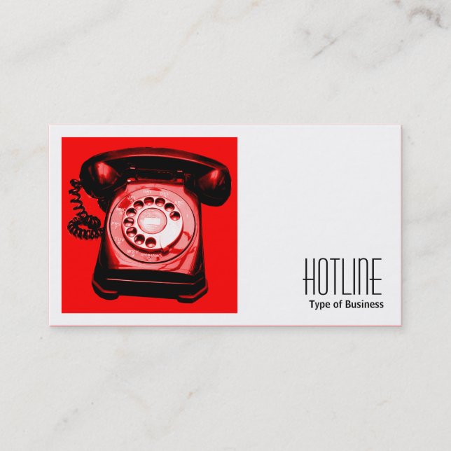 Carte De Visite Photo carré (v2) - Ligne téléphonique rouge (Devant)