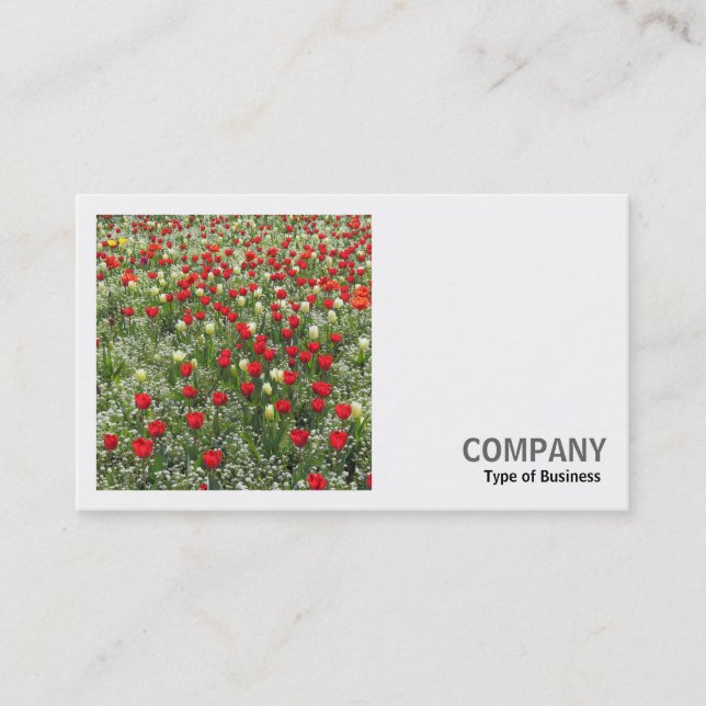 Carte De Visite Photo carré (v2) - Lit de tulipes (Devant)