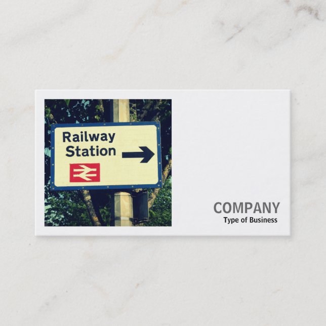 Carte De Visite Photo carré (v2) - Panneau de station (Devant)