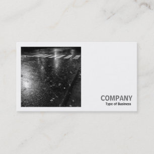 Carte De Visite Photo carré (v2) - Route d'automne humide la nuit