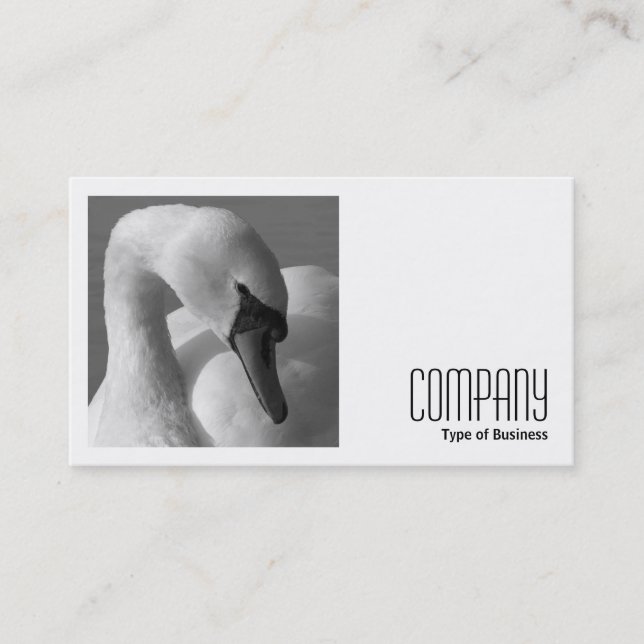 Carte De Visite Photo carré (v2) - Swan B&W (Devant)