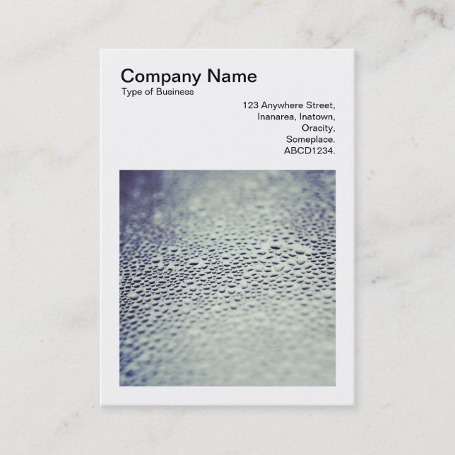 Carte De Visite Photo carré (v3) - Droplets d'eau sur verre 01 (Devant)