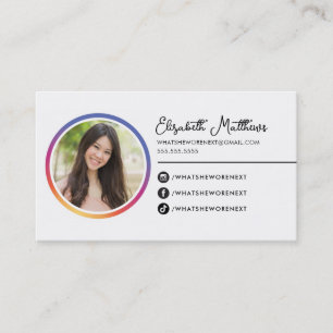 Carte De Visite PHOTO CHOIX de l'influenceur sur les médias sociau