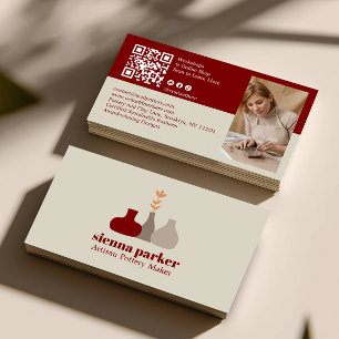 CARTE DE VISITE PHOTO CODE QR POTTERIE CÉRAMIQUE FAITE MAIN BOHO