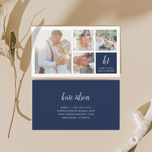 Carte De Visite Photo Collage & Calligraphie Monogramme Photograph