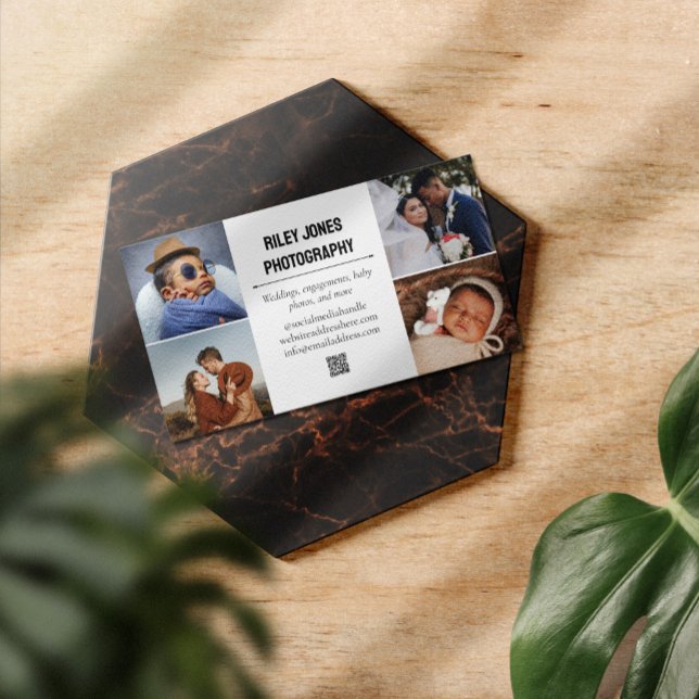 Carte De Visite Photo Collage QR Code Photographe professionnel (Créateur téléchargé)