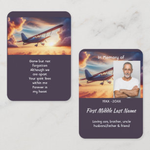 Carte De Visite Photo commémoratif d'avion de pilote volant au cou