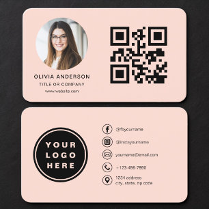 Carte de visite photo corail QR Code