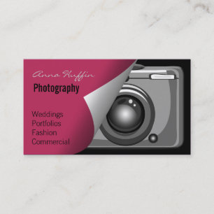 Carte De Visite photo couleur rose, appareil photo