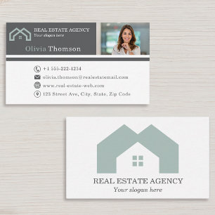 Carte De Visite Photo d'agent immobilier professionnel