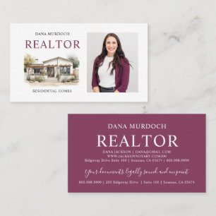 Carte De Visite Photo d'agent immobilier Realtor moderne