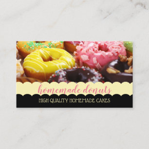 Carte De Visite Photo de beignet délicieux rose marron