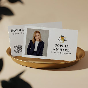 Carte De Visite Photo de cabinet d'avocats avec balance de la just