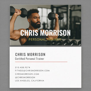 Carte De Visite Photo de coach de gym entraîneur personnel Fitness