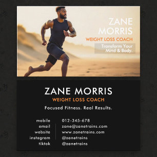 Carte De Visite Photo de coach en perte de poids et fitness