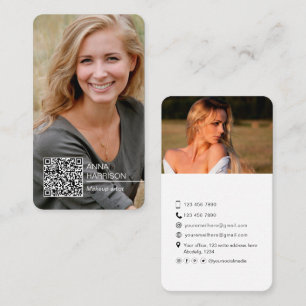 Carte De Visite Photo de code QR design moderne tendance