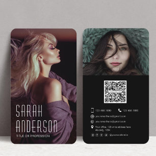 Carte De Visite Photo de code QR moderne tendance