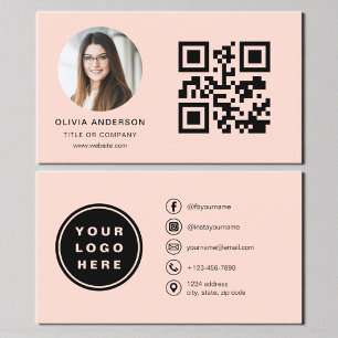 Carte De Visite Photo de corail avec QR Code sur les réseaux socia