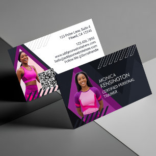 Carte De Visite Photo de formateur de fitness professionnel sporti