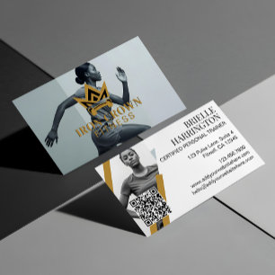 Carte De Visite Photo de formateur personnel de fitness tendance R