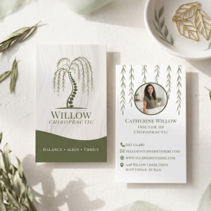 Carte De Visite Photo de la clinique chiropratique Holistic Willow