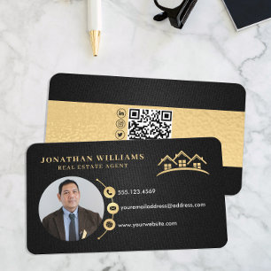 Carte De Visite Photo de l'agent immobilier professionnel élégant