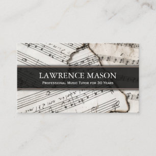 Carte De Visite Photo de l'enseignant de musique Sheet Music - Car