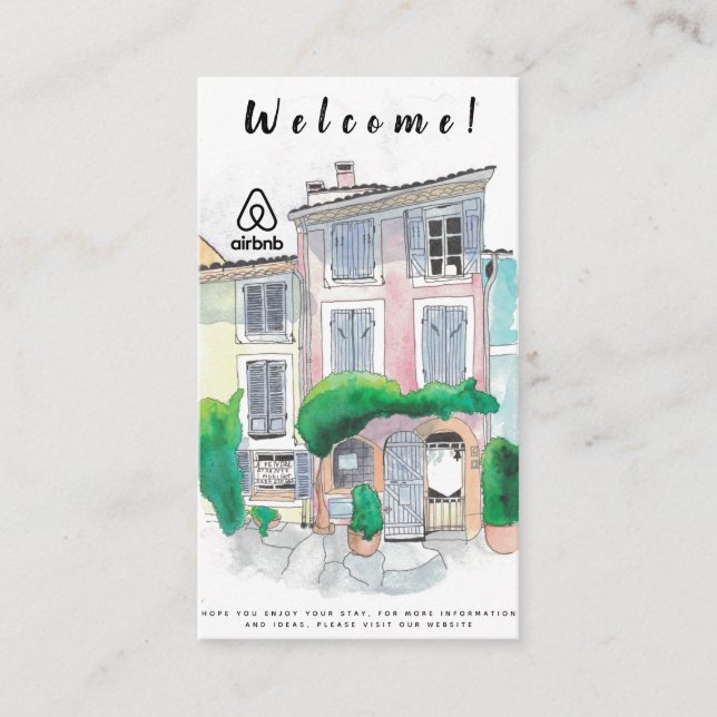 Carte De Visite Photo de location de maison et logo Airbnb QR (Devant)