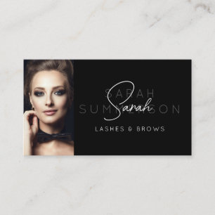 Carte De Visite Photo de Maquillage Élégant Yeux Sourcils Noir Bla
