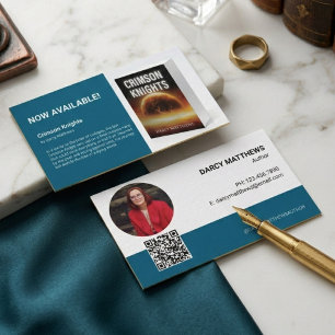 Carte De Visite Photo de marketing de livre promotionnel d'auteur