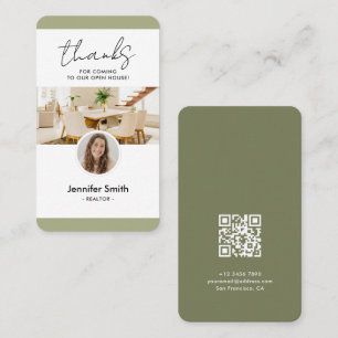 Carte De Visite Photo de marketing immobilier moderne Code QR