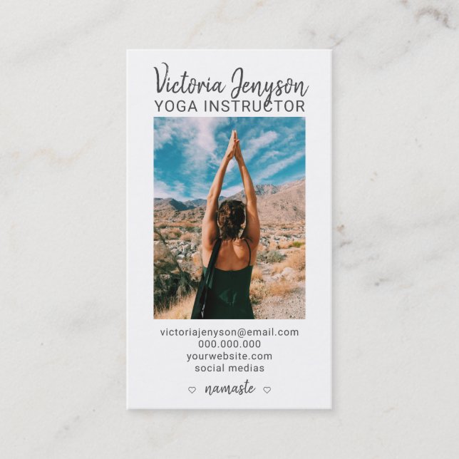 Carte De Visite Photo de méditation spirituelle moderne yoga (Devant)