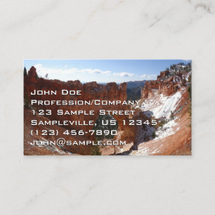 Carte De Visite Photo de paysage enneigé du pont naturel de Bryce