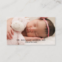 Carte de visite photo de pédiatre dormant bébé