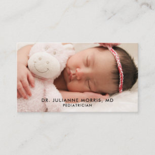 Carte de visite photo de pédiatre dormant bébé