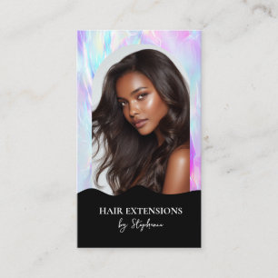 Carte De Visite Photo de perruque d'extensions de coiffeur de luxe