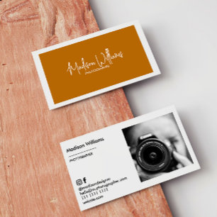 Carte de visite photo de photographe en or moutard