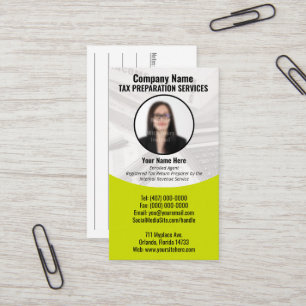 Carte de visite photo de préparation fiscale (Prép