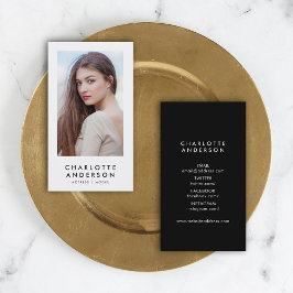 Carte De Visite Photo de profil noir et blanc