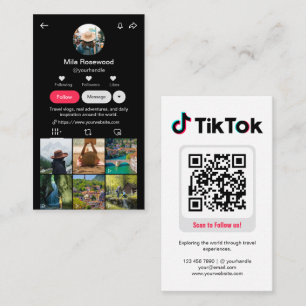 Carte De Visite Photo de profil Tiktok en grille Suivez-moi code Q