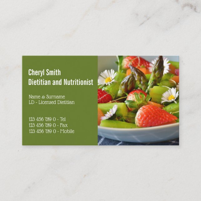 Carte De Visite Photo de salade de fleur de jardin diététique (Devant)