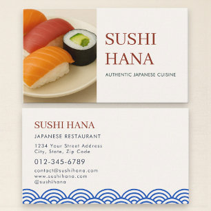Carte De Visite Photo de service de traiteur de restaurant de sush