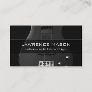 Carte De Visite Photo de tuteur de guitare de guitare basse -