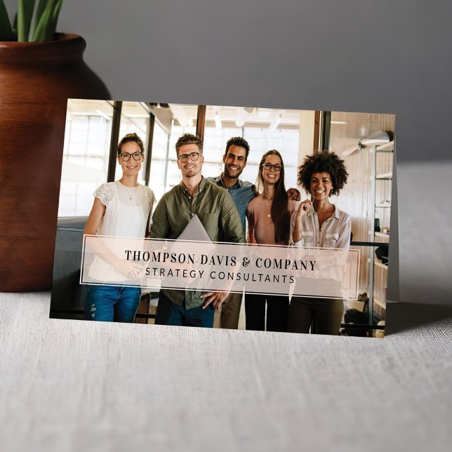 Carte De Visite Photo d'entreprise minimale et professionnelle des (Minimal & Professional Employee Business Photo Business Card)