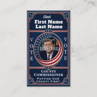 Carte De Visite Photo du commissaire du comté Élection politique