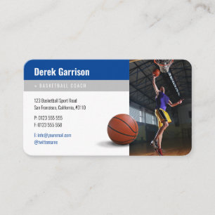 Carte De Visite Photo du joueur de basket-ball   Basketball Coach 